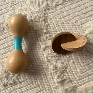 Wooden Rattle and Hand to Hand Disc